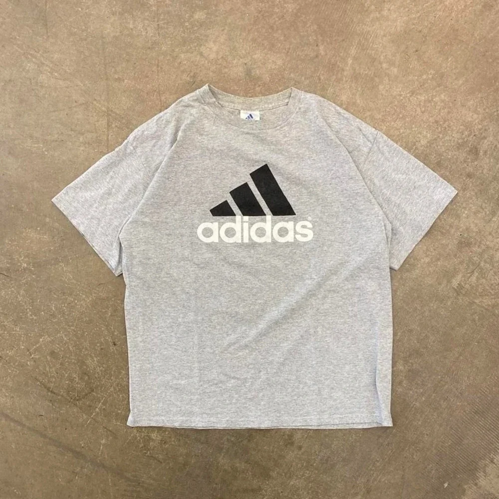 Vintage Y2K Adidas Logo 3 Stripes T-Shirt Size Large